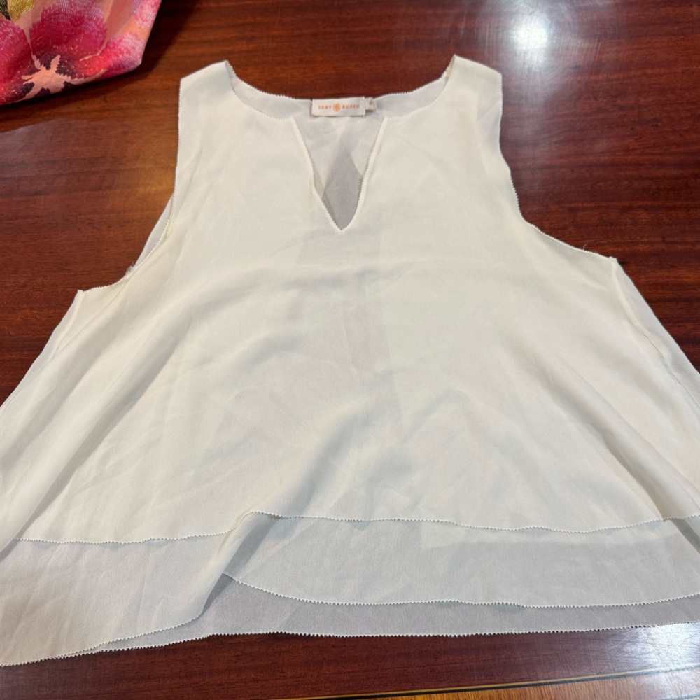 Tory Burch White Sleeveless Women's Top